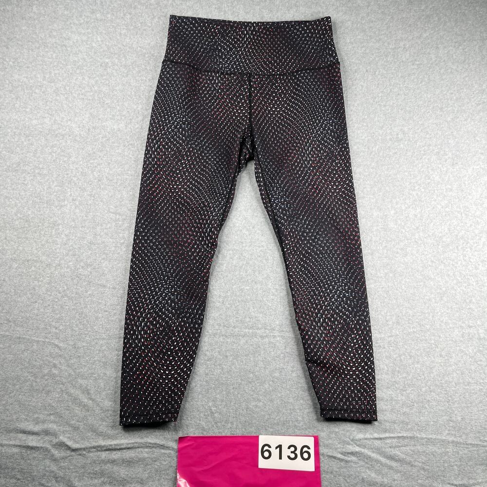 Spyder Active Performance Leggings Womens Large Black Geometric Stretch